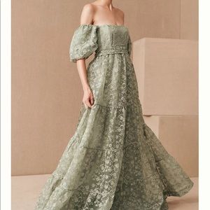 NWT BHLDN Organza Beatrice Floral Embroidered Maxi Dress